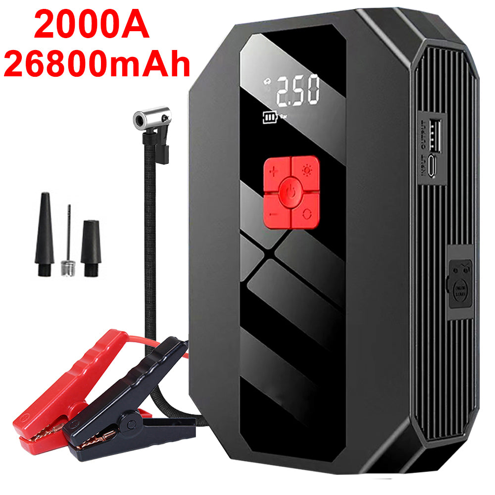 2000A Car Jump Starter Portable 26800mAh Power Bank 150 PSi Air Compressor