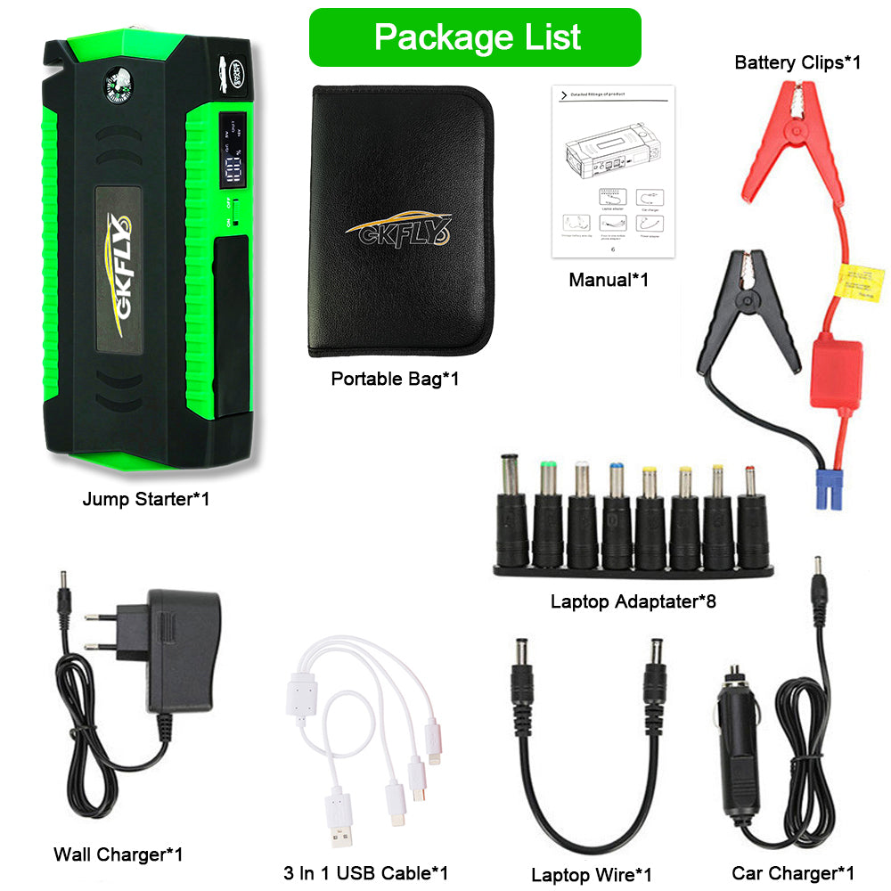 GKFLY 3000A Car Jump Starter Portable Power Bank Emergency Car Battery Booster Starting Device For Cars