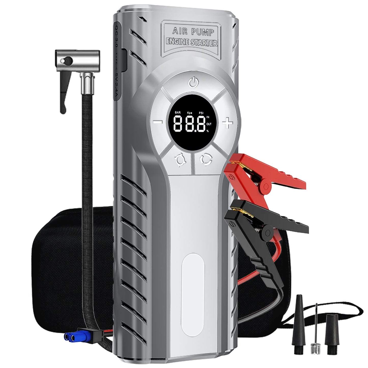 GKFLY 4000A Car Jump Starter with Air Compressor
