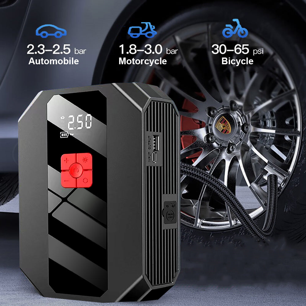 2000A Car Jump Starter Portable 26800mAh Power Bank 150 PSi Air Compressor