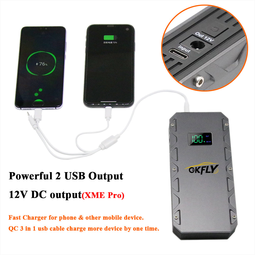 GKFLY XME Series Car Jump Starter 6000A/4000A/3000A 12V Starting Device Power Bank Car Battery Booster Charger ForPetrol Diesel Car Starter
