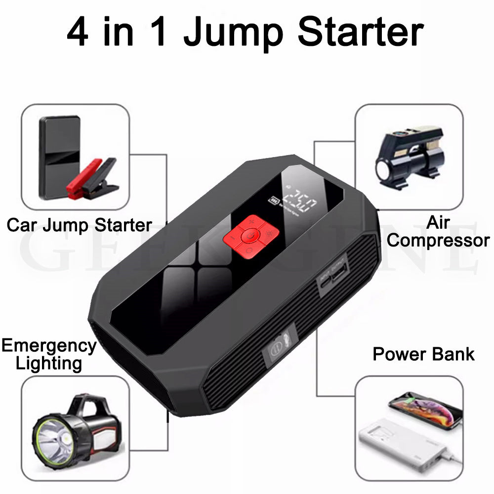 2000A Car Jump Starter Portable 26800mAh Power Bank 150 PSi Air Compressor