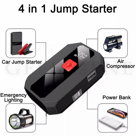 2000A Car Jump Starter Portable 26800mAh Power Bank 150 PSi Air Compressor