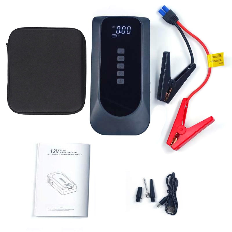 2000A Car Jump Starter Air Pump Multi-Function 4 In 1 Air Compressor Power Bank Car Battery Starter Starting Auto Tyre Inflator