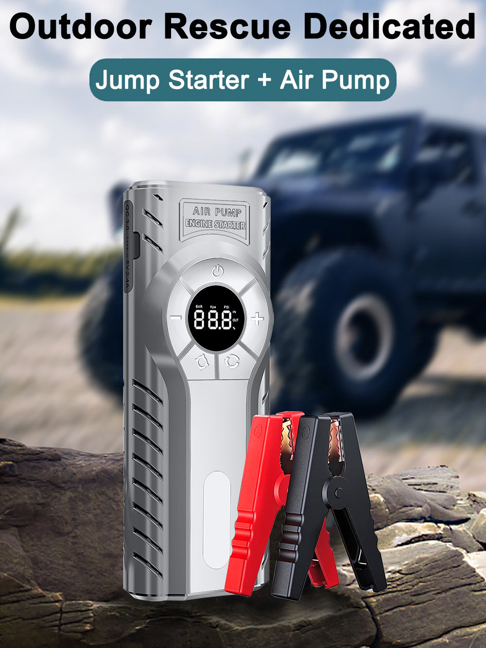 GKFLY 4000A Car Jump Starter with Air Compressor