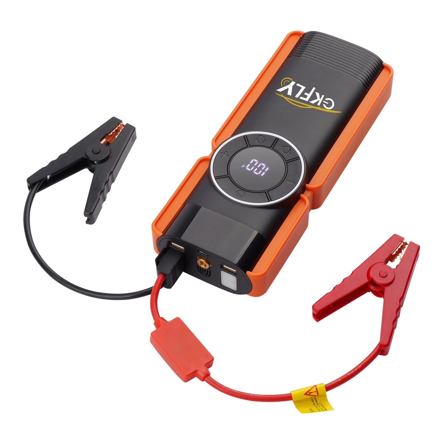 GKFLY TURBO Jump Starter 4 in 1 Pump Air Compressor 2000A Power Bank 12V Digital Tire Inflator 150PSI Emergency Battery Booster