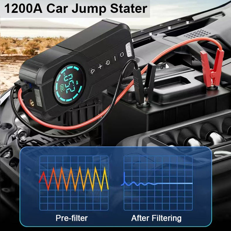 GKFLY 1200A Car Jump Starter Multi-Function Air Compressor