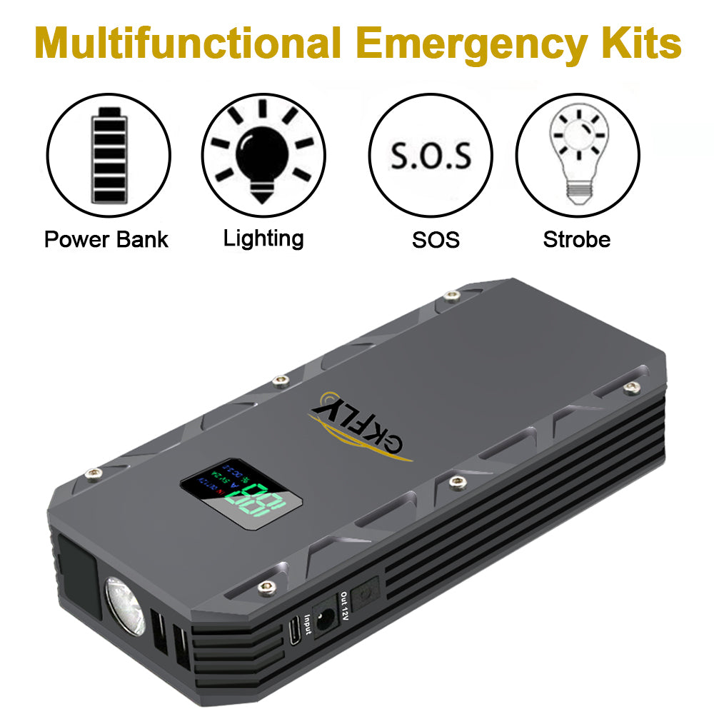 GKFLY Jump Starter Power Bank 4000A Portable Car Battery Starter
