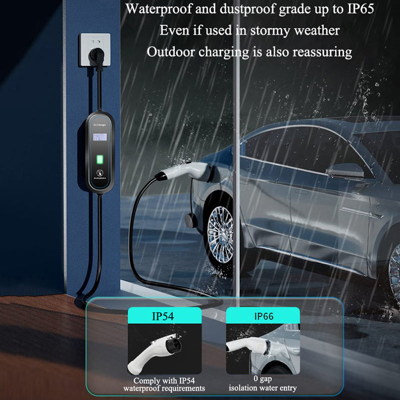 Teschev EV Portable Charger 3.5KW SAE J1772 Type 1 Charger Cable 8A 10A 13A 16A Adjustable WallBox 3.5M Car Fast Charger