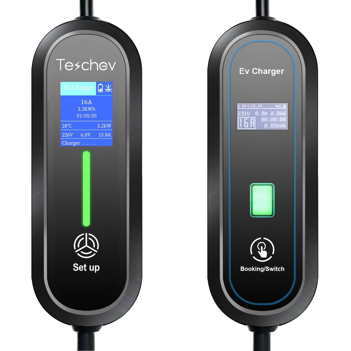Teschev 220V Portable EV Charger 16A Charging Cable GBT Wallbox EVSE Charging Stations for Electric Vehicle