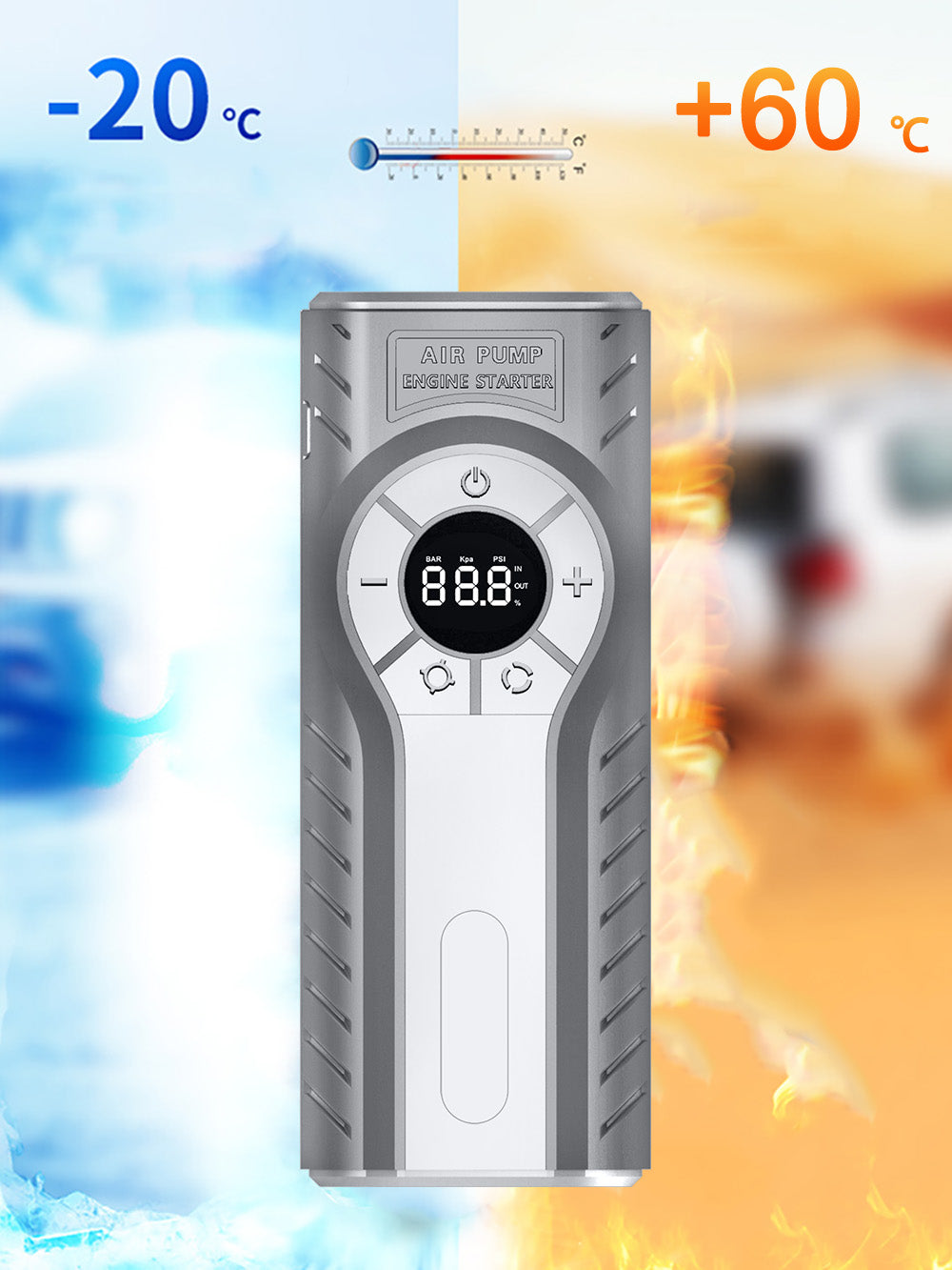 GKFLY 4000A Car Jump Starter with Air Compressor