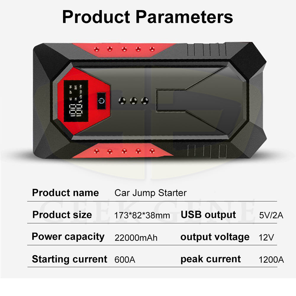 GKFLY M43 Portable Car Jump Starter 18000mAh Power Bank Car Booster Charger 12V Starting Device Petrol Diesel Car Emergency Booster
