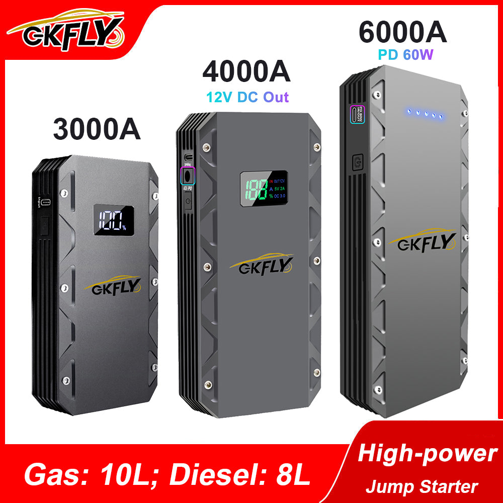 GKFLY XME Series Car Jump Starter 6000A/4000A/3000A 12V Starting Device Power Bank Car Battery Booster Charger ForPetrol Diesel Car Starter
