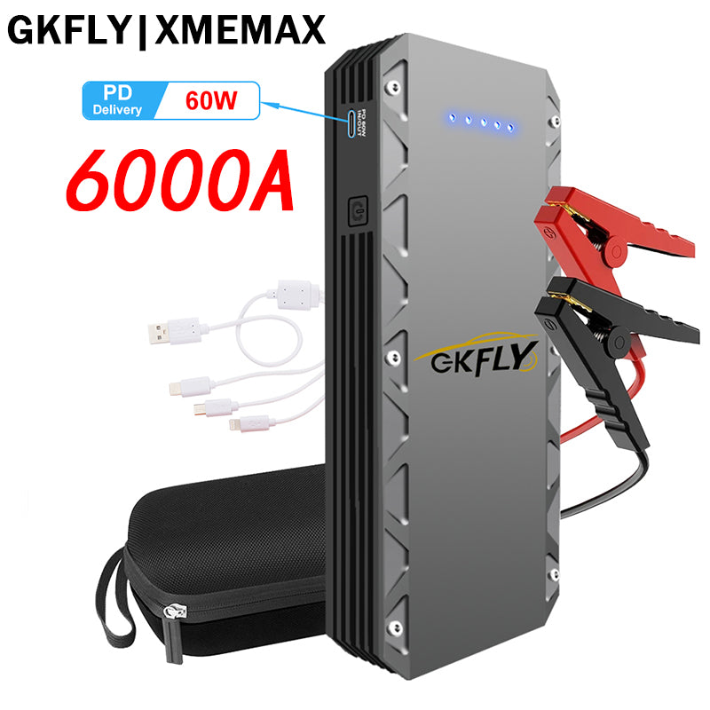 GKFLY XME Series Car Jump Starter 6000A/4000A/3000A 12V Starting Device Power Bank Car Battery Booster Charger ForPetrol Diesel Car Starter