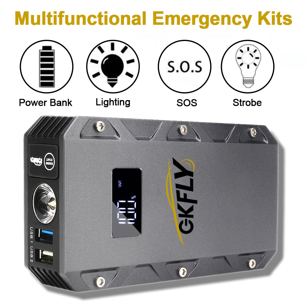 GKFLY 3000A Car Jump Starter 12V Starting Device Power Bank 18000mAh Car Battery Booster