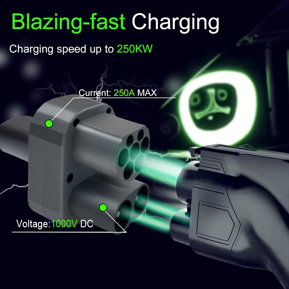 Teschev CCS2 to Tesla EV Charging Adapter 250A CCS2 Combo for Tesla Convertor for Car Charger CCS2 Tesla Adapter