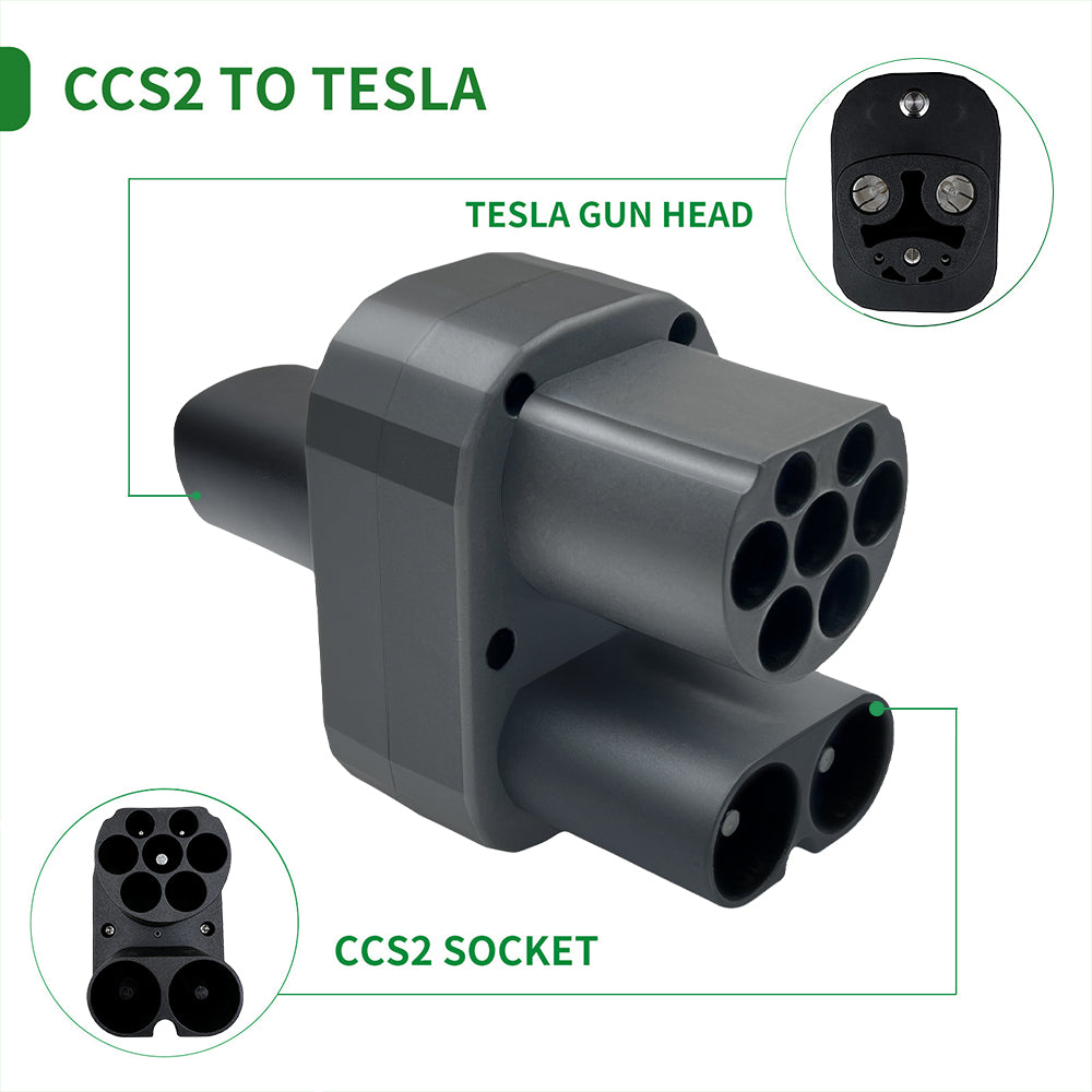 Teschev CCS2 to Tesla EV Charging Adapter 250A CCS2 Combo for Tesla Convertor for Car Charger CCS2 Tesla Adapter
